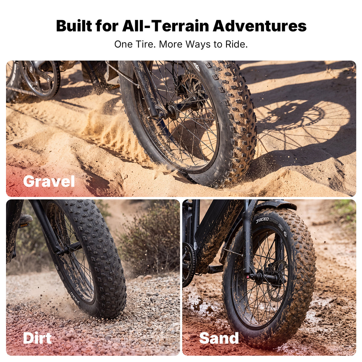 20" / 26" × 4.0 Fat Tire for E-Bikes & All-Terrain Riding