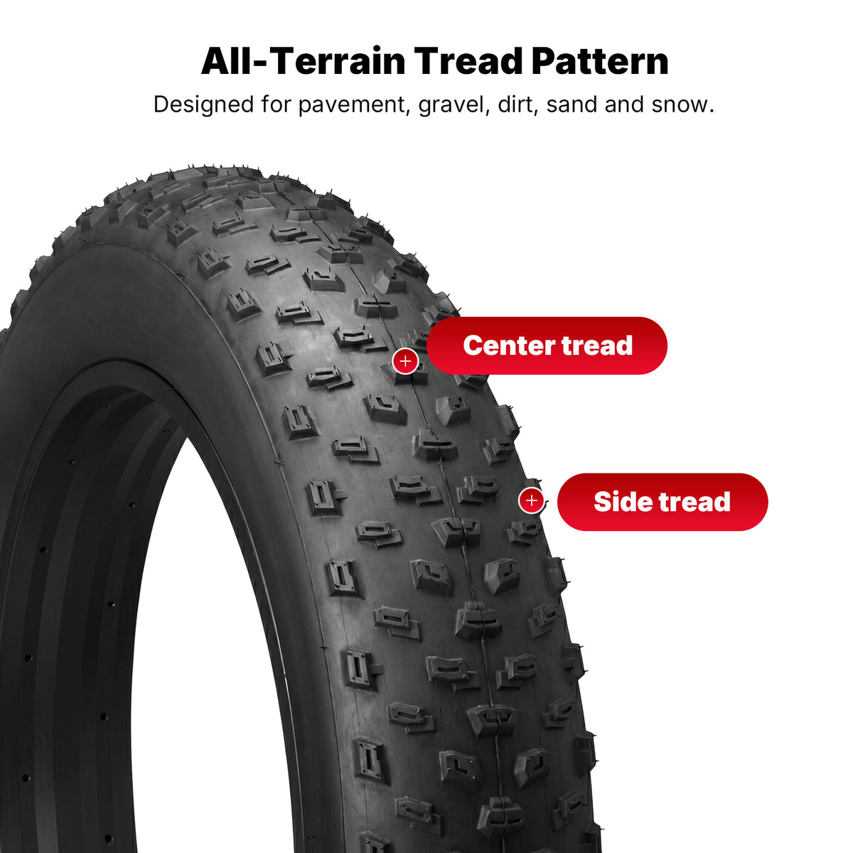 20" / 26" × 4.0 Fat Tire for E-Bikes & All-Terrain Riding